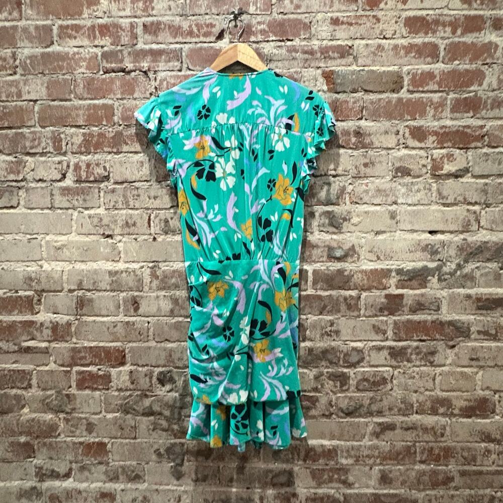 Veronica Beard Green Printed Maria Floral Mini Dress Size 2 - Picture 10 of 10